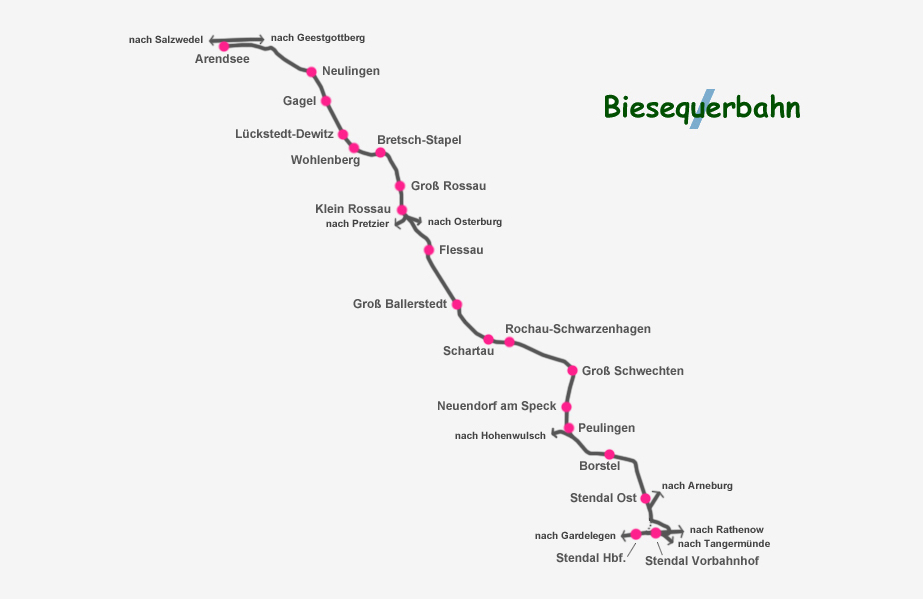 Streckenkarte Biesequerbahn